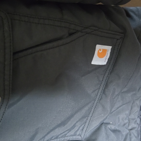 Carhartt Black Long Coat Women XL 16/18 - Picture 3 of 4